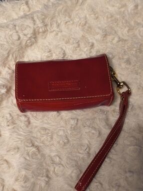 Dooney & Bourke Red Leather Wristlet Clutch
